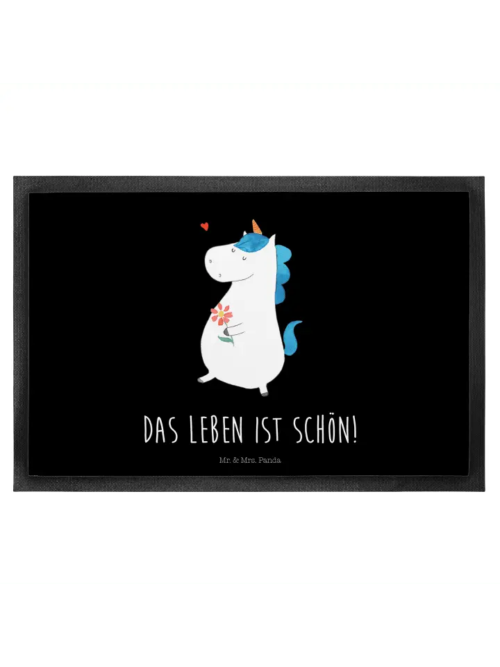 

Коврик Mr & Mrs Panda Einhorn Spaziergang, черный