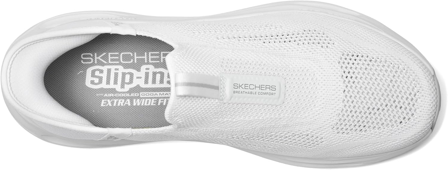 Мужские кроссовки Skechers Max Cushioning Glide Step Euclid с легким надеванием, белый — фото 2