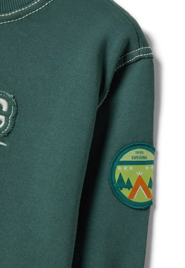 Свободный крой, толстовка с вышивкой Ovs, Dark Green — фото 4