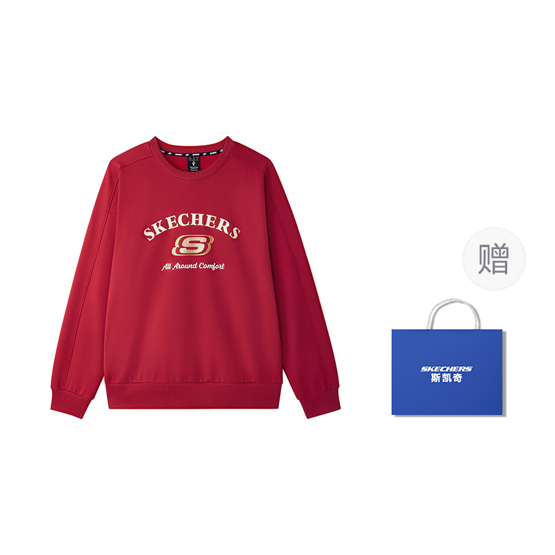 

Skechers Новогодняя коллекция Спортивная коллекция Повседневная одежда Толстовка Unisex Berry Red