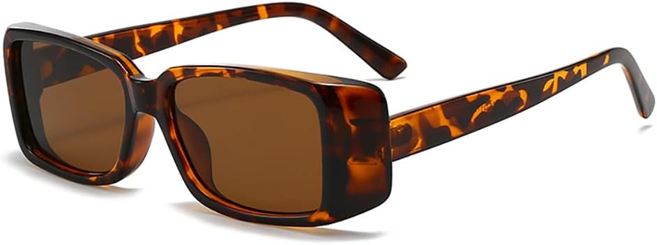 

Солнцезащитные очки в стиле ретро прямоугольной формы для женщин и мужчин, модные, с толстой оправой и маленькими линзами, винтажные очки 70-х годов Azoxus, Tortoise Shell