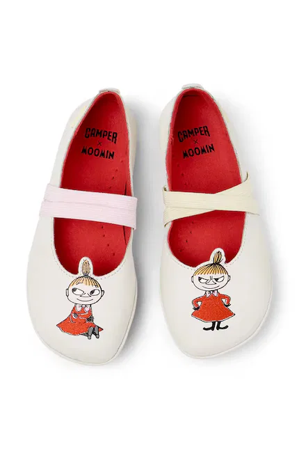 Балетки Camper TWS Kids by Moomin кожаные, бежевые