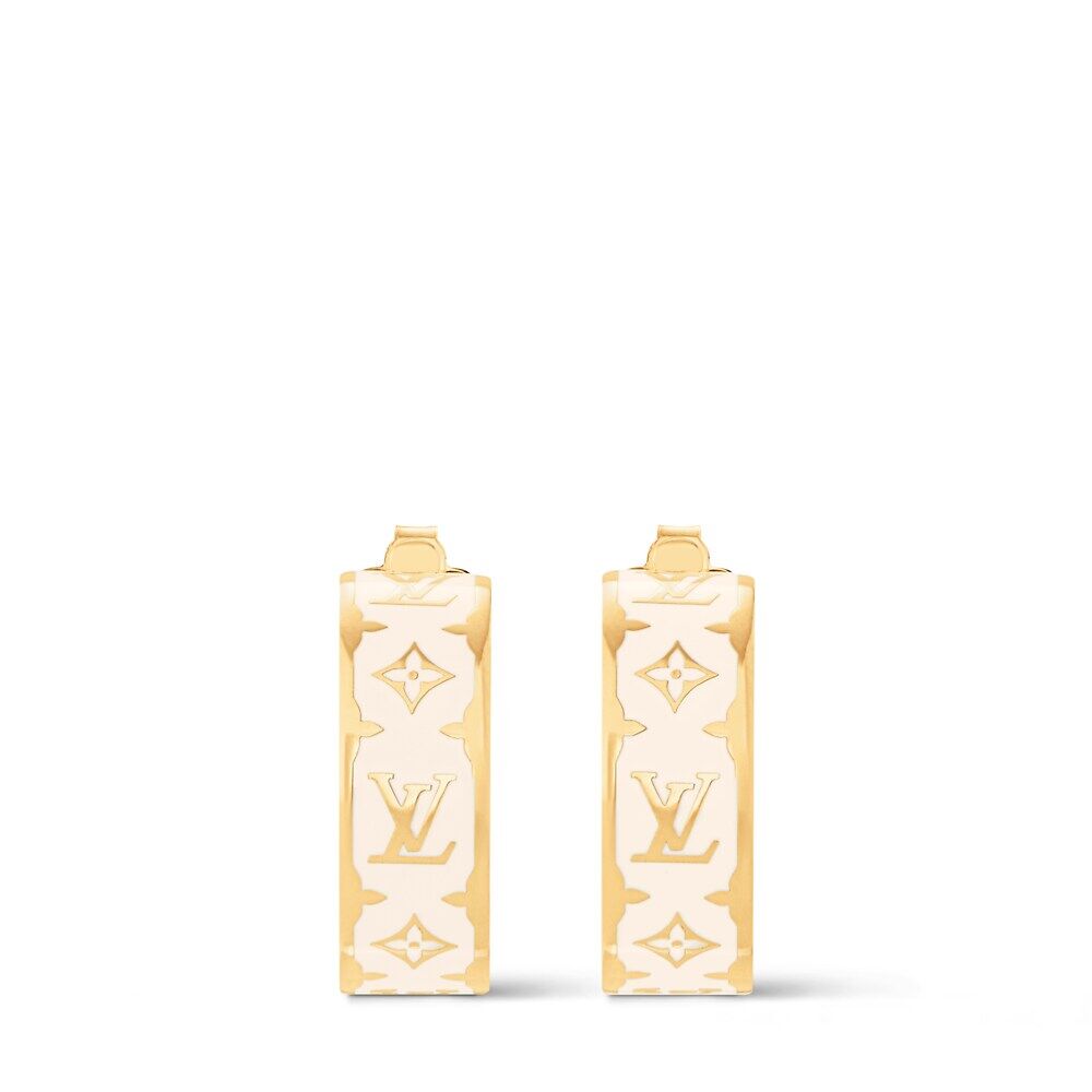 

Серьги с эмалью Nanogram Louis Vuitton, белый