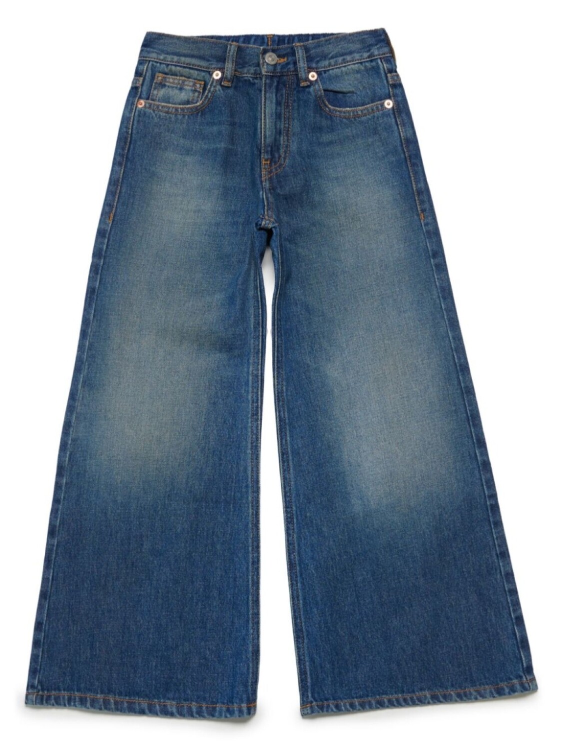 MM6 Maison Margiela Kids широкие джинсы с нашивкой-логотипом, синий