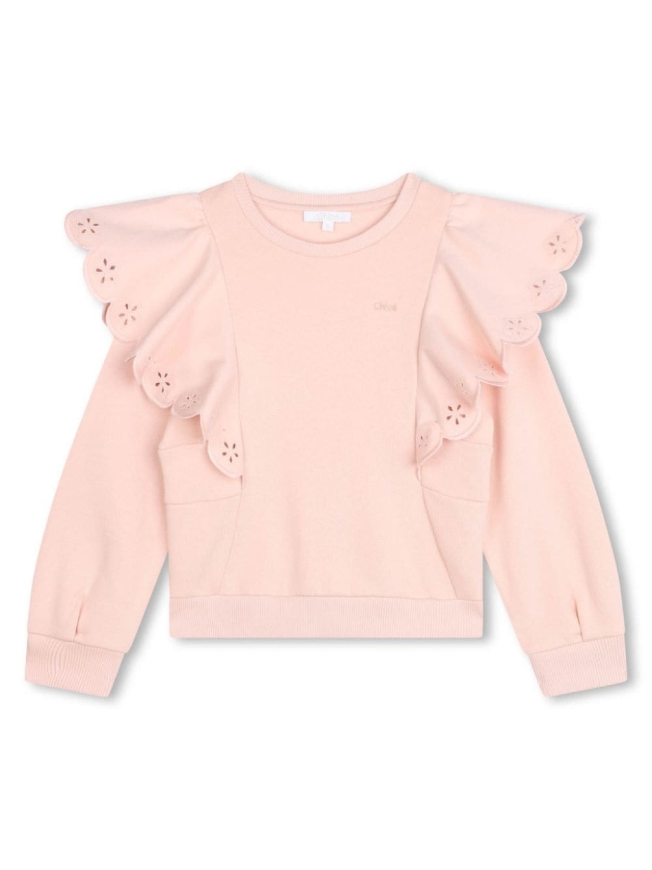 

Chloé Kids толстовка с оборками, розовый