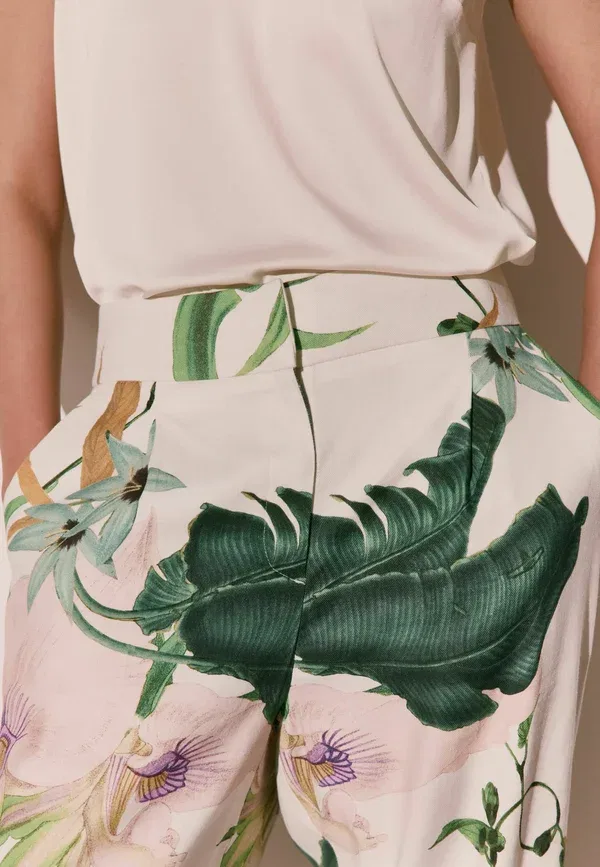 Брюки Next Regular fit kew gardens tailored wide leg, цветочный принт