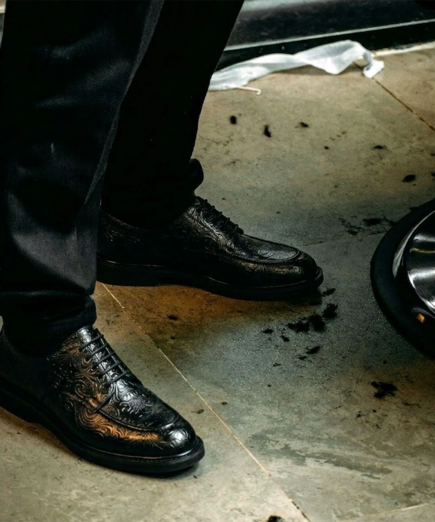 Мужские кожаные U-образные туфли London Shoe Make 9001 зелёные — фото 2