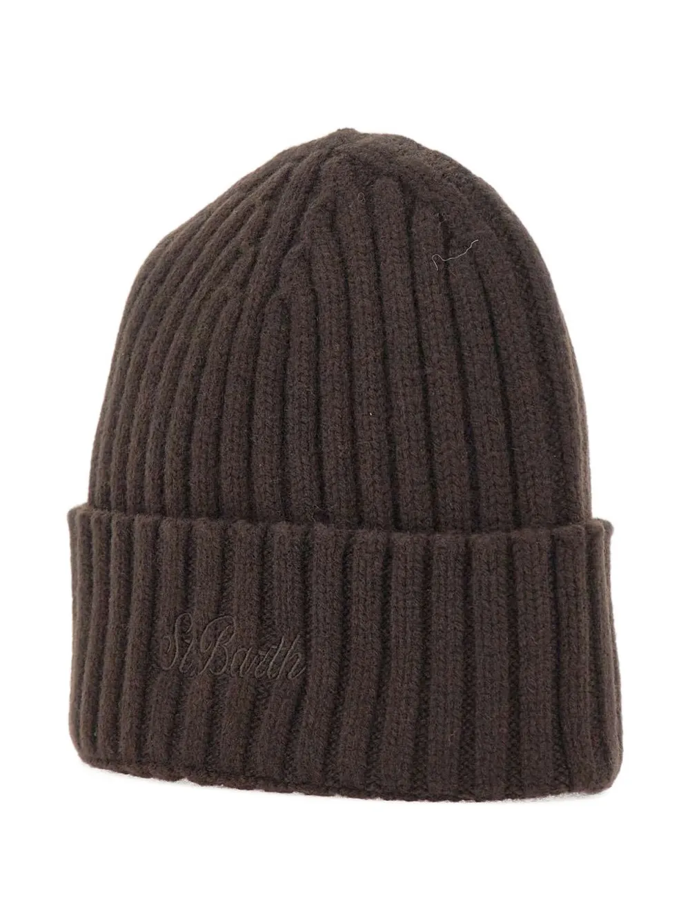 

Вязаная шапка с вышитым логотипом Mc2 Saint Barth, коричневый