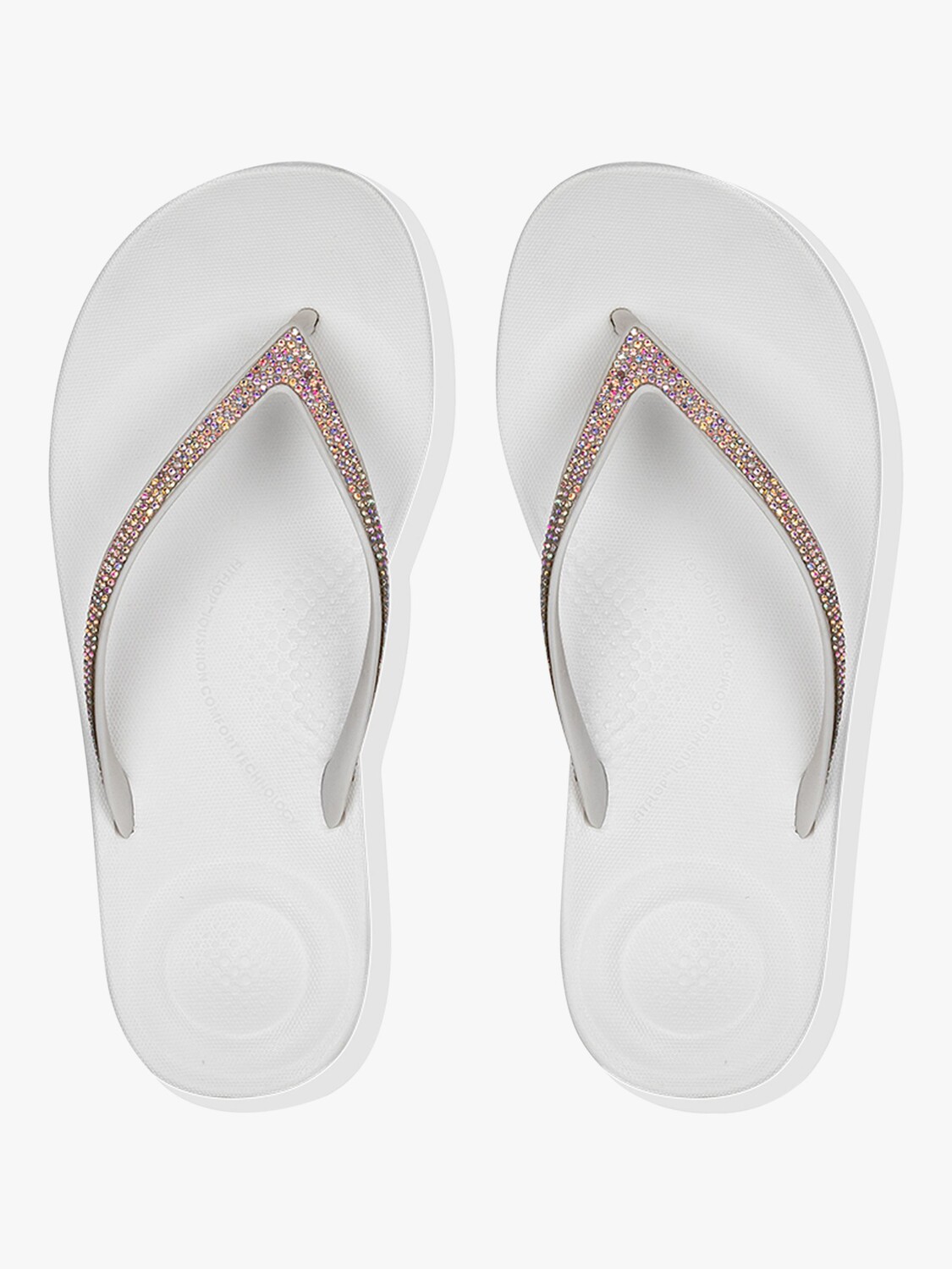 Шлепанцы FitFlop IQushion Sparkle, белые