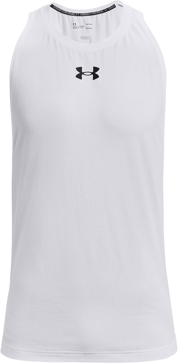 

Under Armour мужская базовая хлопковая майка, White (100)/Black