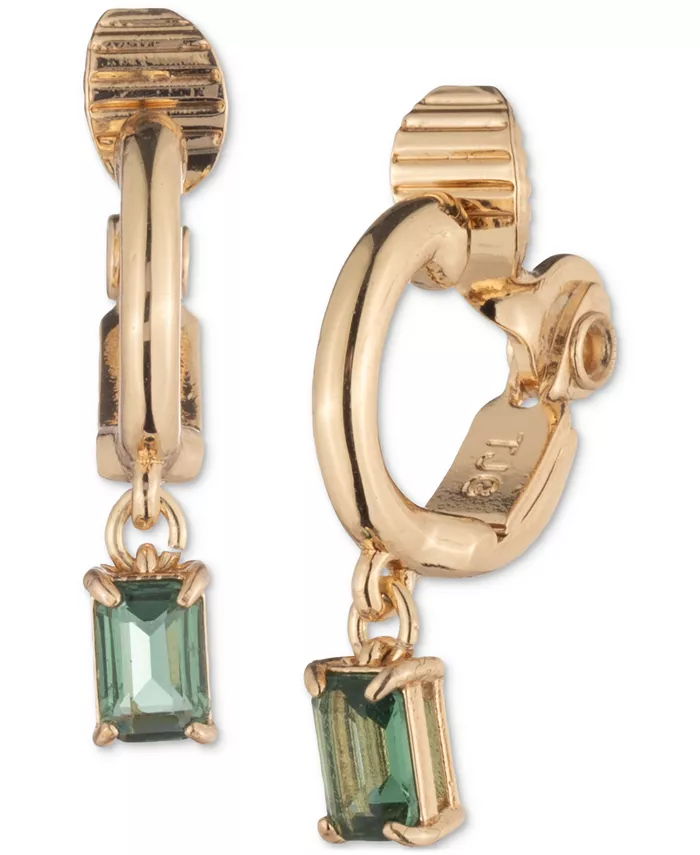 

Серьги-кольца с золотистыми кристаллами Lauren Ralph Lauren, зеленый