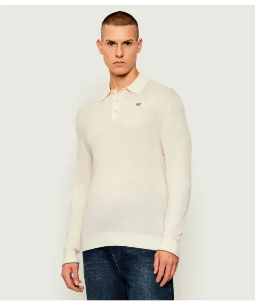 

Шерстяной свитер Э-дамаванд Regular fit Napapijri, бежевый