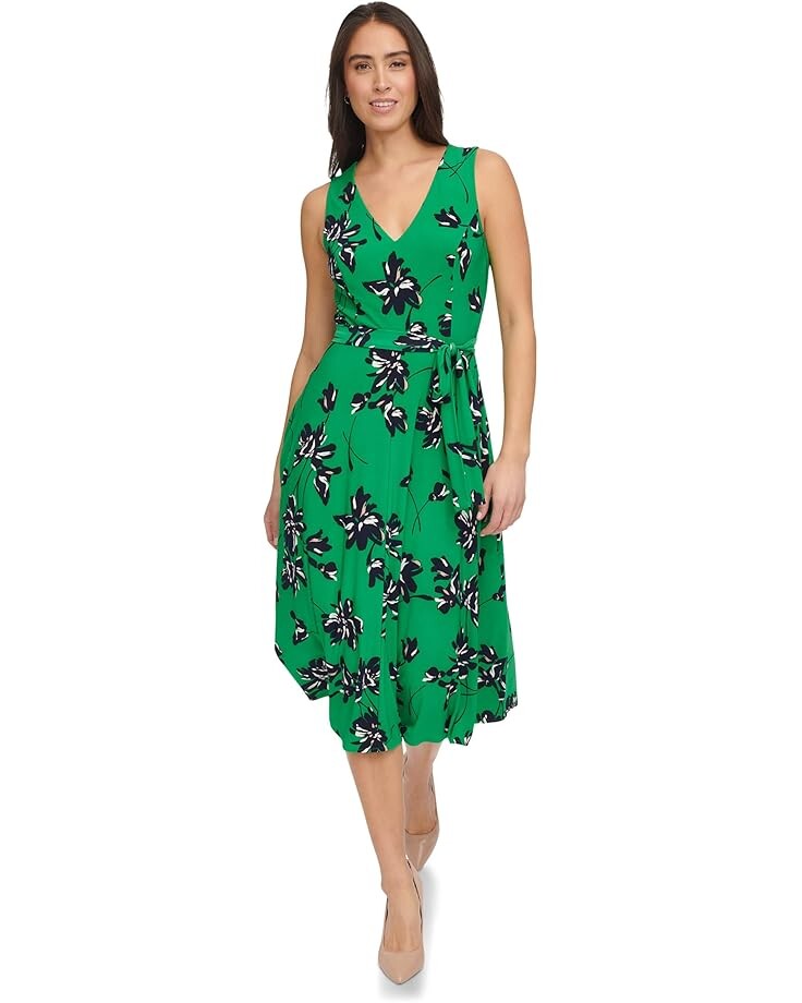 

Платье Tommy Hilfiger Floral Midi Fit and Flare, цвет Jolly Green Multi