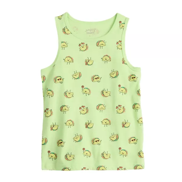 

Базовая майка для мальчиков 4-12 лет Jumping Beans, цвет green taco print