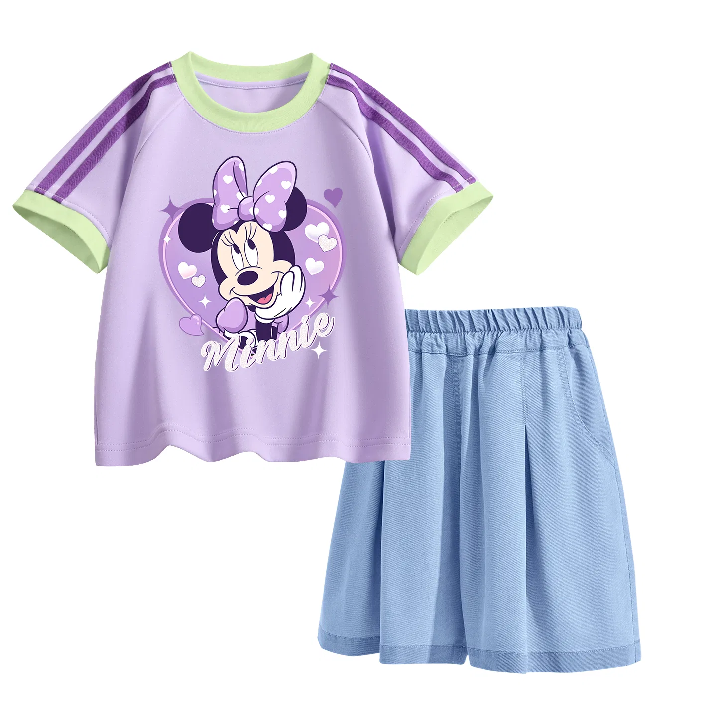 Повседневный спортивный костюм для детей Disney с круглым вырезом, лавандово-фиолетовый