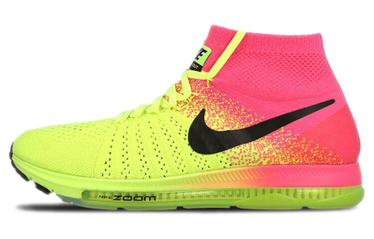 

Кроссовки для бега All Out Flyknit женские с высоким верхом розовые/желтые Nike
