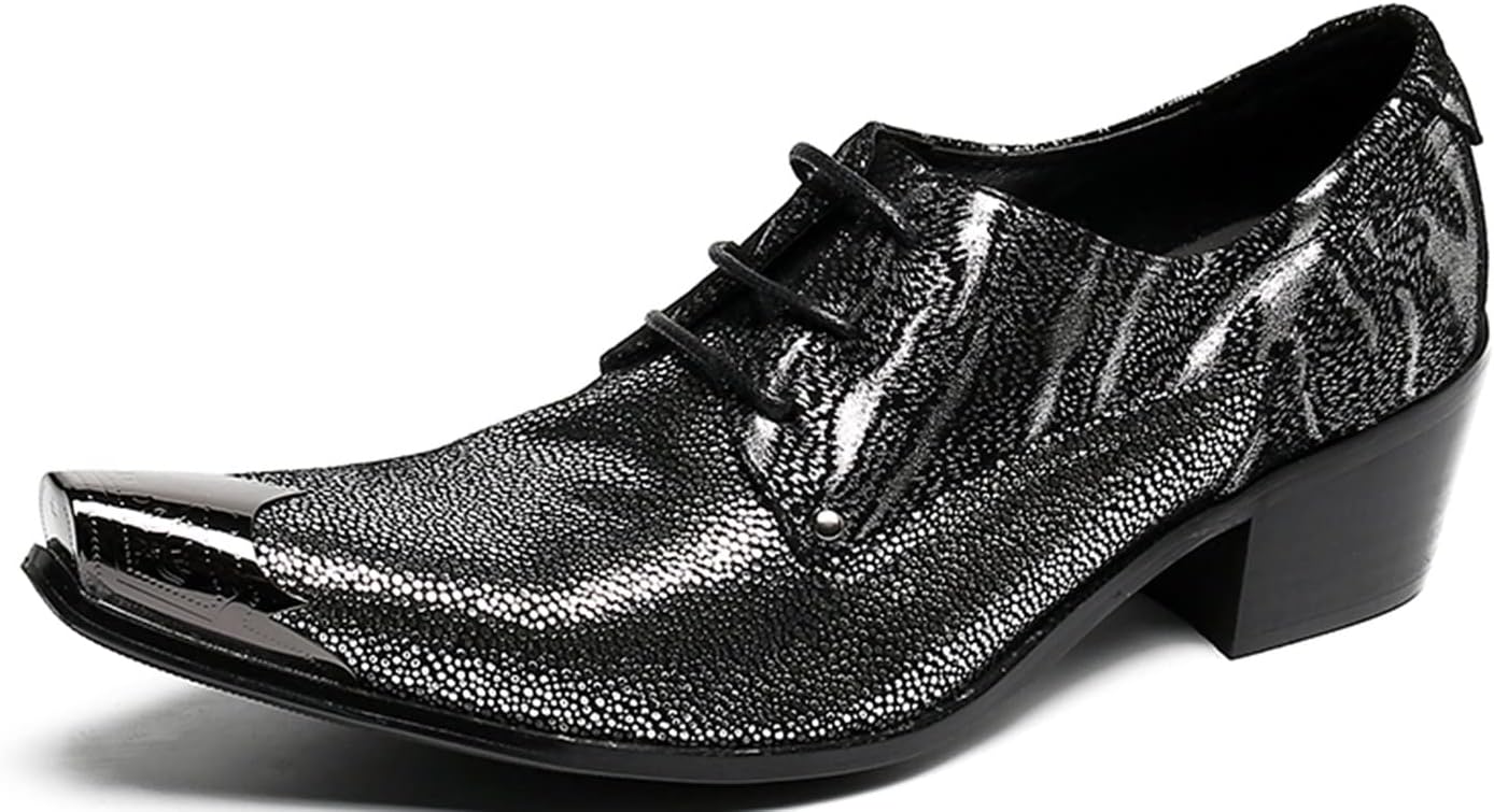 

Мужские туфли Santimon Derby с высоким каблуком и блестками, формальные праздничные туфли для танцев под смокинг, черный