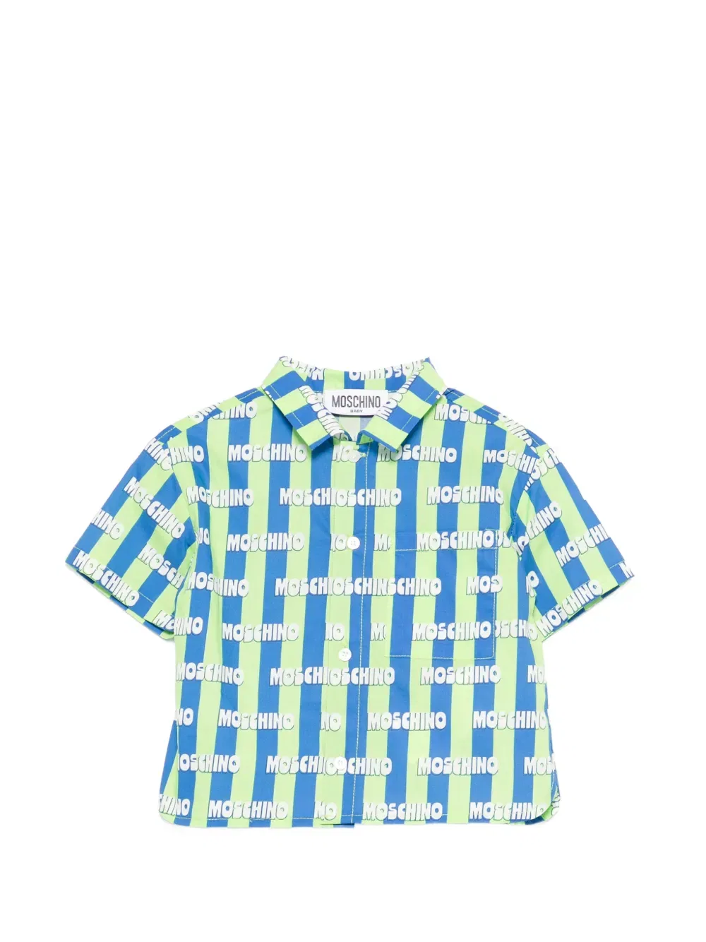 Полосатая рубашка Moschino Kids, синий