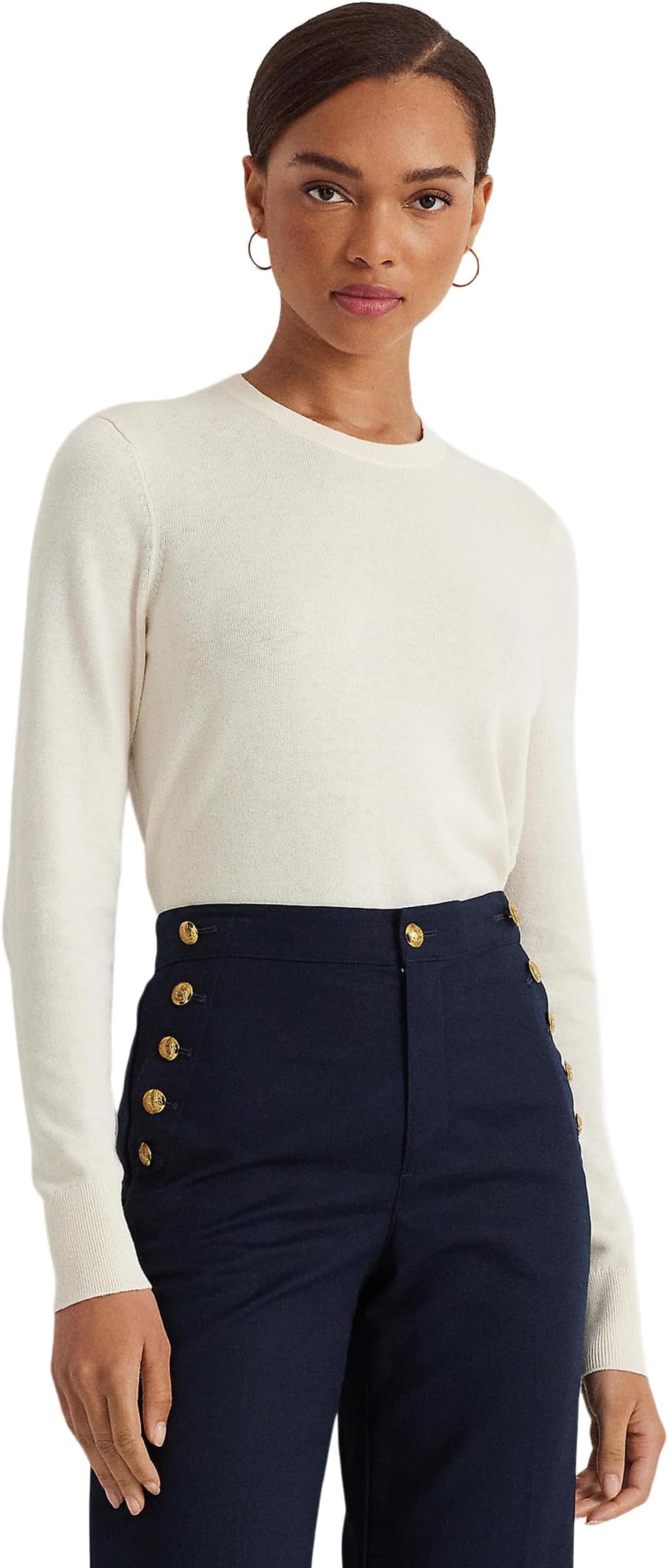 

Свитер Lauren Ralph Lauren Cotton-Blend Sweater, цвет Mascarpone Cream