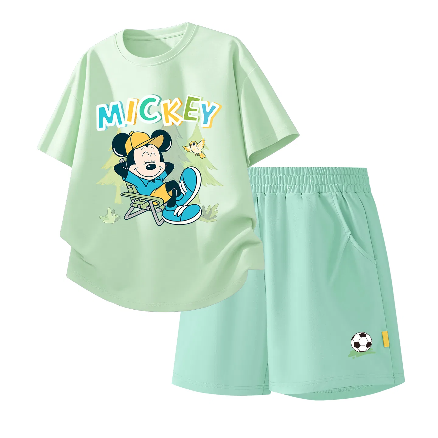 Детский спортивный костюм Casual Sportswear 2 Piece Set Disney, Di Li Qiaopi Ni K Sky Blue+Di Li Qiaopi Ni K_Right Lower Mist White — фото 4