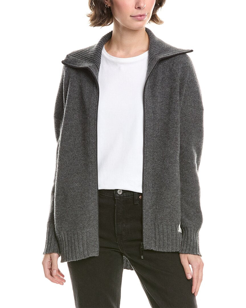 

Термическая спортивная кардиган из кашемира с молнией Forte Cashmere, серый