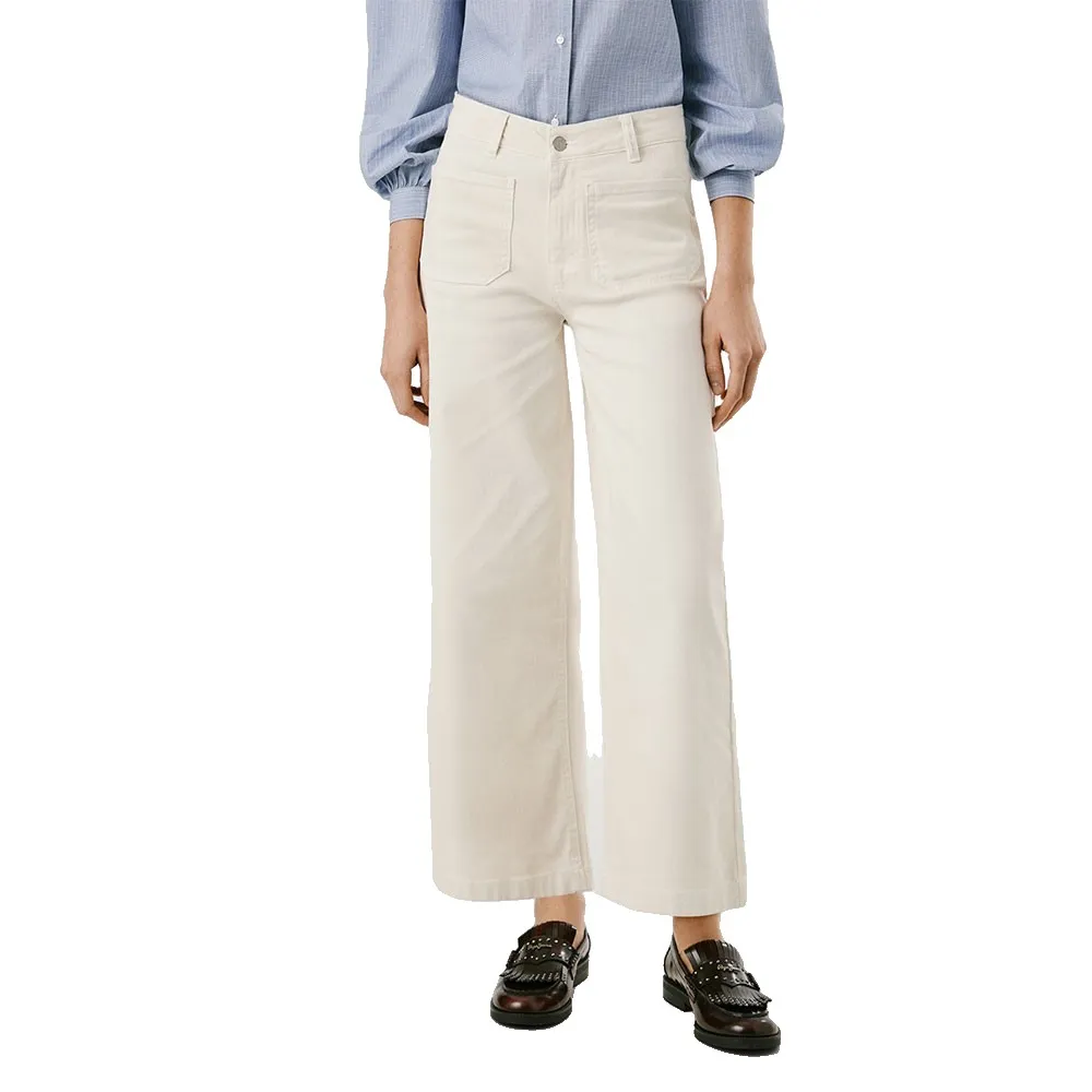 

Брюки Pepe Jeans Wide Crop Tania Pocket high waist, белый
