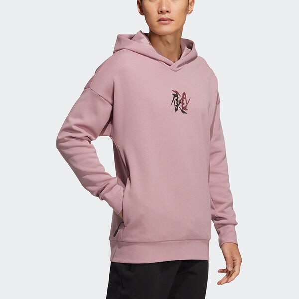 Толстовка men's wj swt hood martial arts series printing sports light purple Adidas, фиолетовый — фото 4