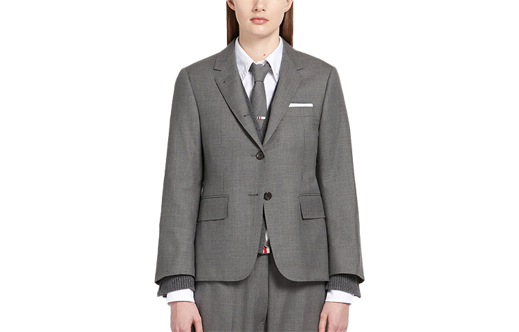 

Однобортный твиловый блейзер THOM BROWNE, Medium Gray