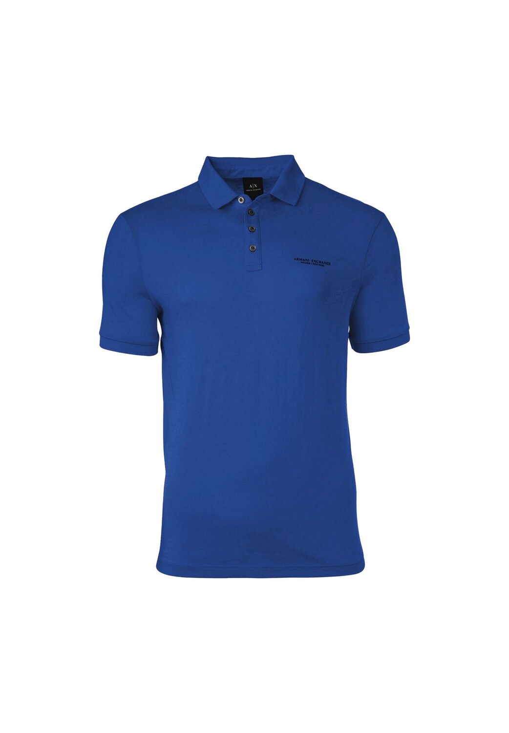 

Мужская рубашка-поло с надписью, приталенного кроя, хлопок стрейч ARMANI EXCHANGE, цвет Blau Directoire