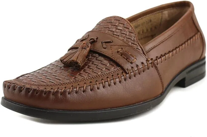 Мужские плетеные лоферы Strafford Nunn Bush 84484-001, Cognac