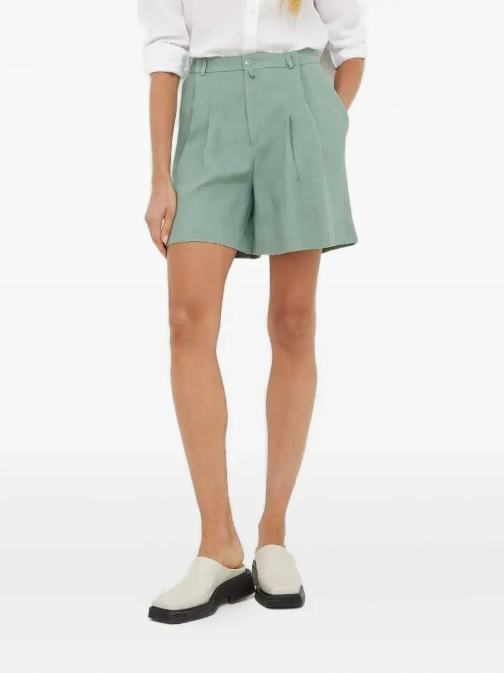 

Шорты с завышенной талией и складками Drykorn, зеленый