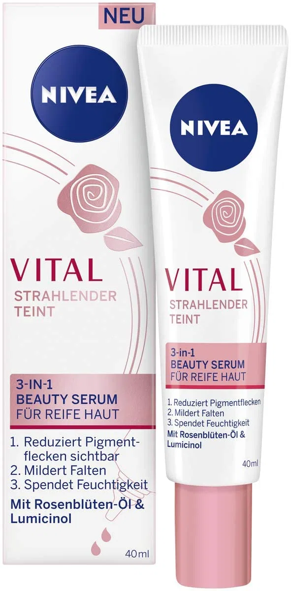 Молочко для умывания Beiersdorf — Для лица NIVEA Vital Radiant Complexion -в-1 для зрелой кожи, 40 мл