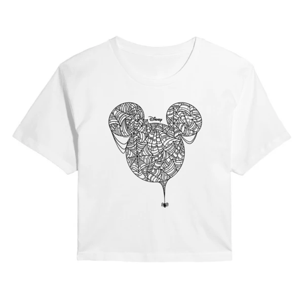 

Укороченная футболка с изображением паутины Микки Мауса для юниоров Disney, белый