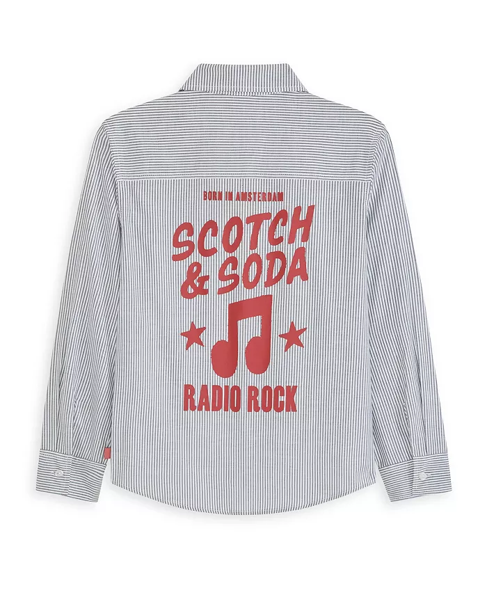 Графированная оксфордская рубашка для мальчиков Big Boys SCOTCH & SODA — фото 4
