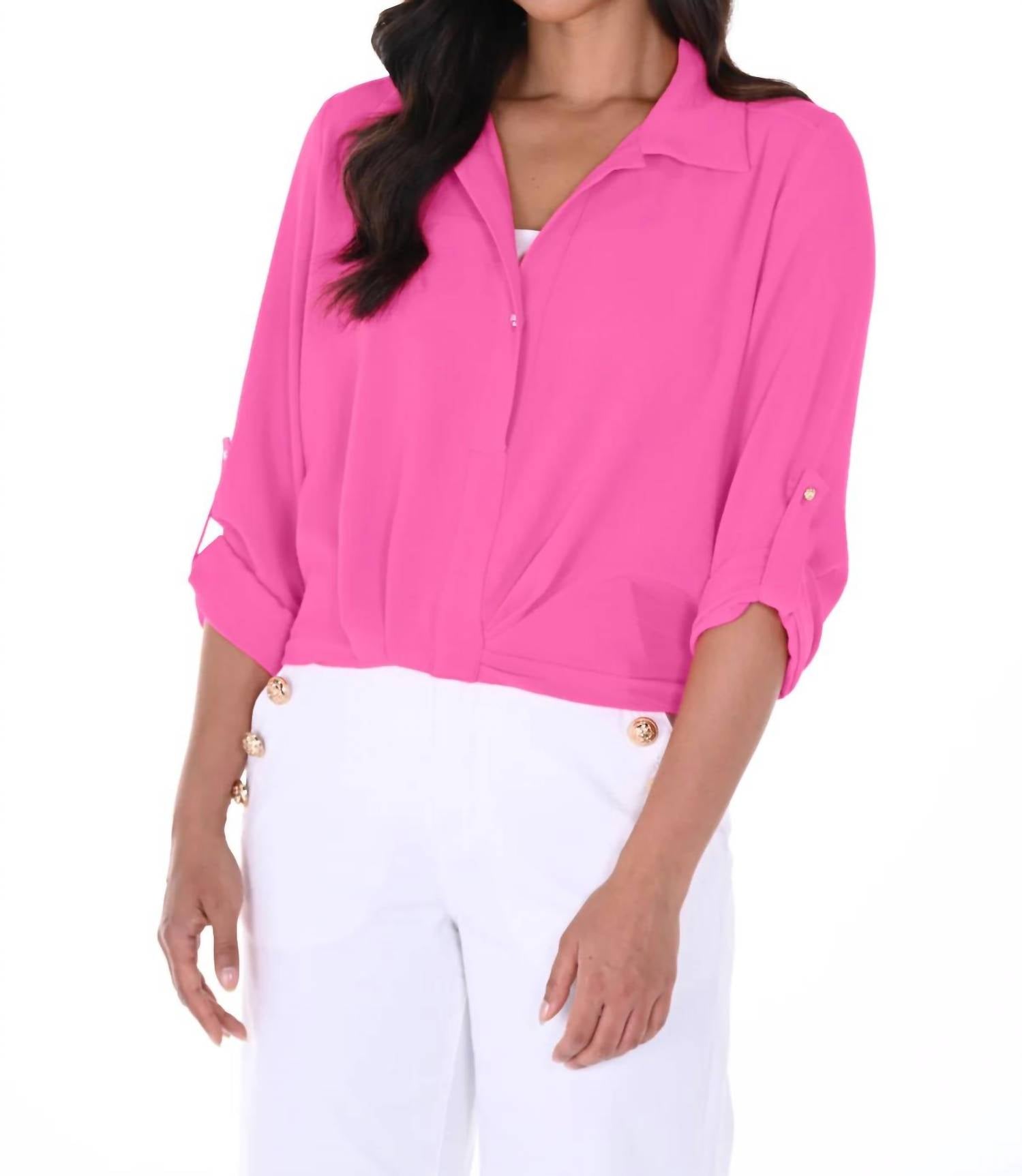 

Топ плетеный фуксия Frank Lyman