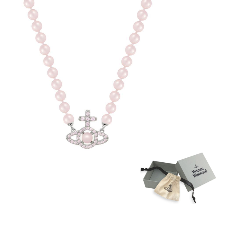 

Vivienne Westwood Жемчужное ожерелье из латуни для женщин silver/pink