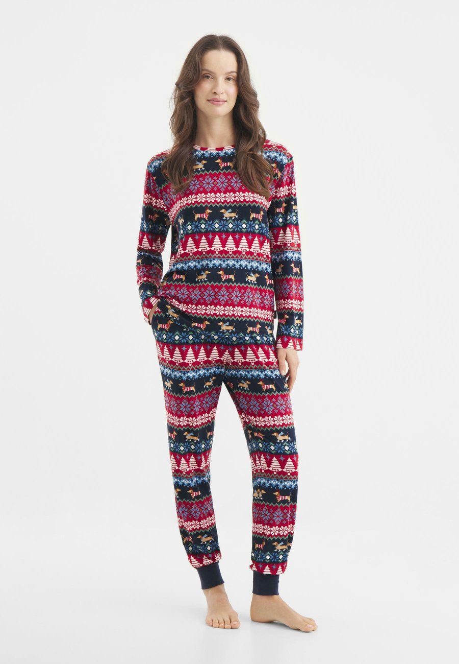 

Пижамный комплект Chelsea Peers CHRISTMAS DOG FAIR ISLE SET, Dark Blue