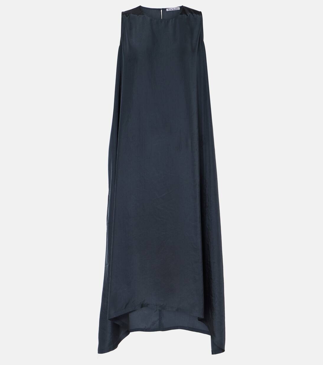 Асимметричное атласное платье Acne Studios, цвет anthracite grey