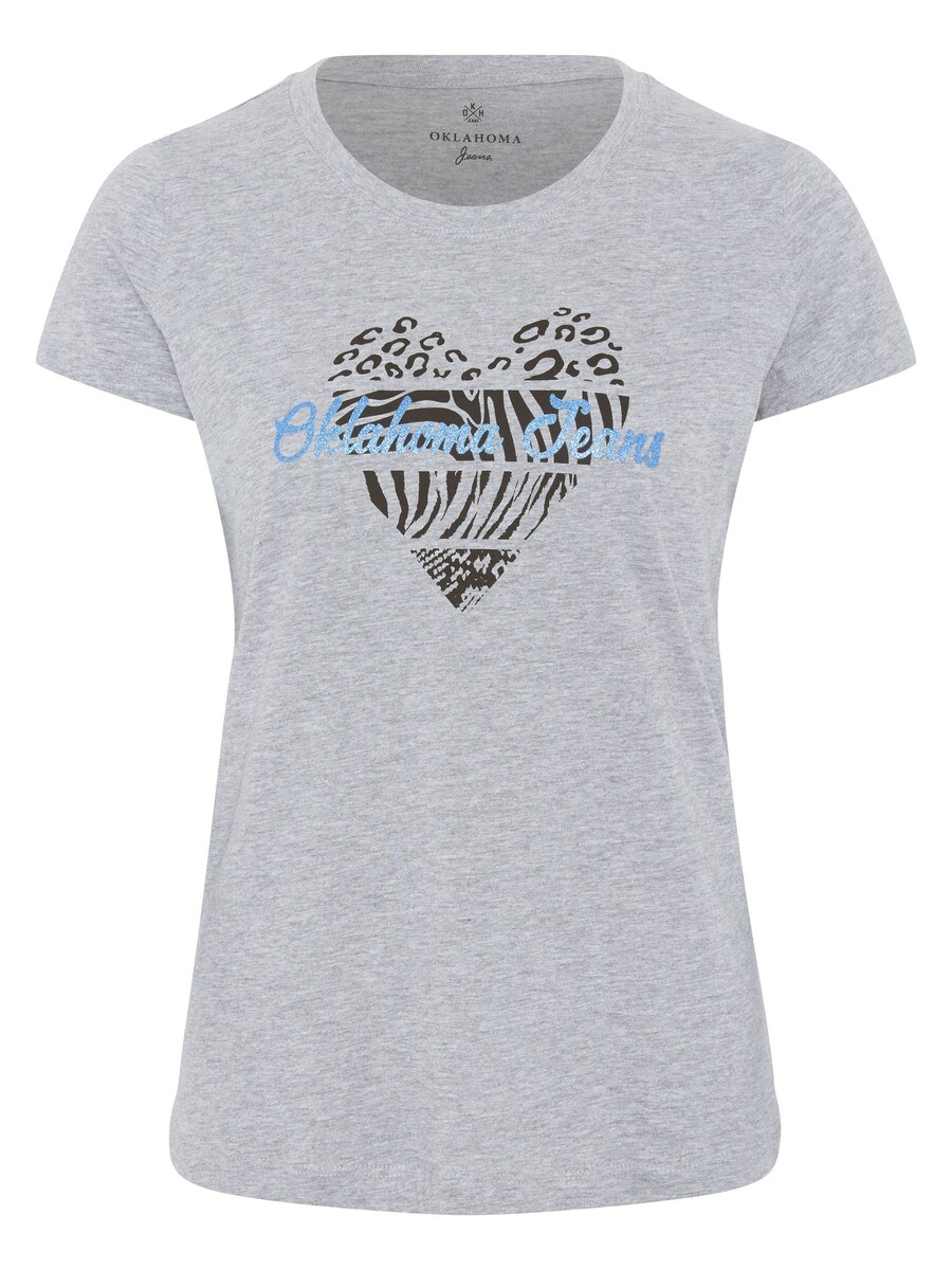 

Рубашка Oklahoma Jeans mit Herz-Motiv und Logo-Schriftzug, светло-серый