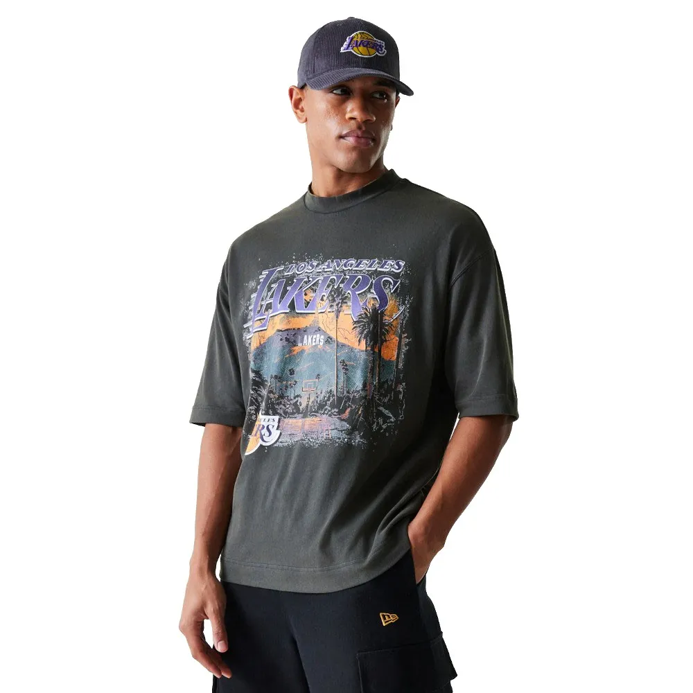 

Футболка New Era NBA Washed Graphic Los Angeles Lakers, серый