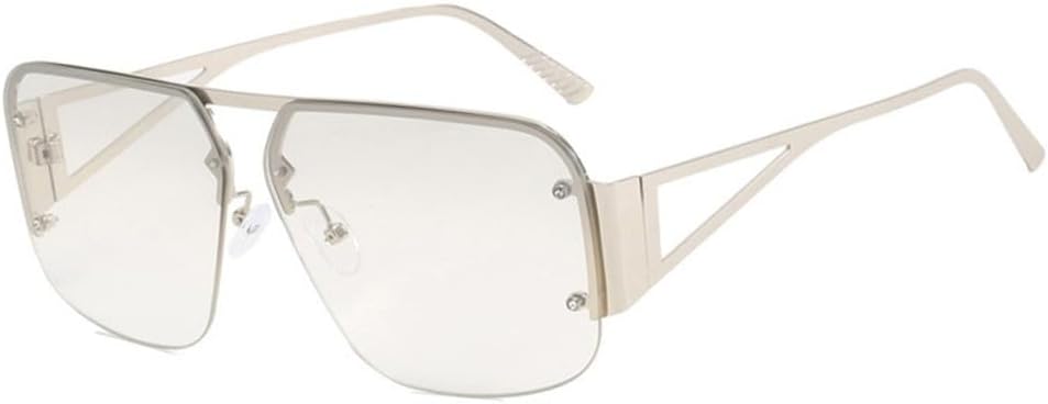 

Ретро женские солнцезащитные очки в винтажном стиле с металлической оправой, мужские очки с прозрачными линзами и защитой от УФ-излучения UV400 LANGSER, Silver Champagne