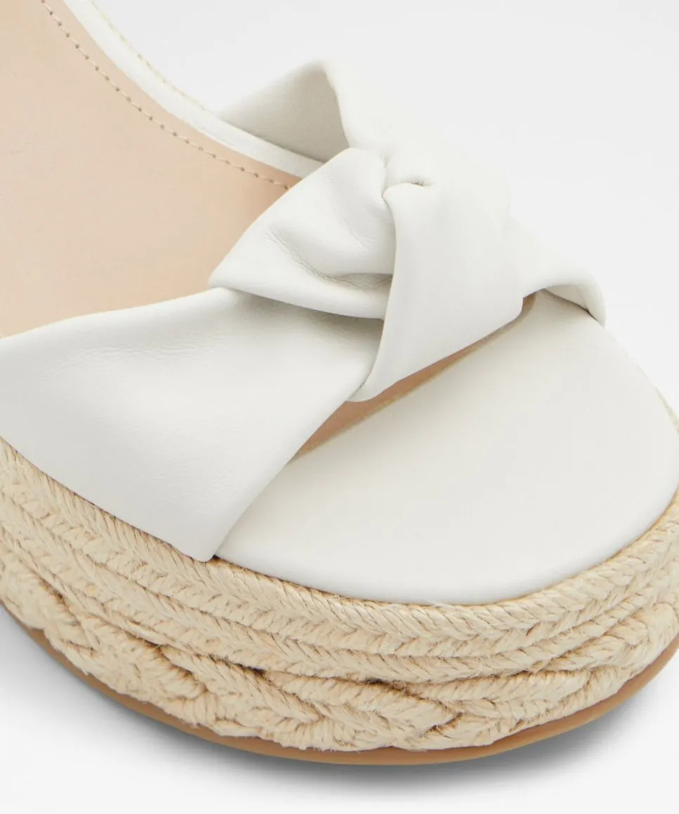 Женские босоножки на танкетке с круглым носком Aldo, белый — фото 3