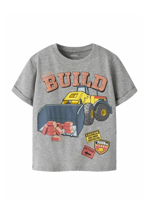 Футболка Name It Tonka print, серый меланж