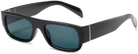 

Винтажные прямоугольные солнцезащитные очки для женщин, модные очки в квадратной оправе для мужчин, классические панк-очки, очки с защитой от УФ-излучения UV400 MTZJH, C1black-black