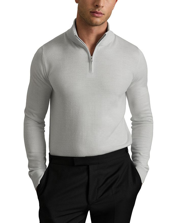 

Свитер Blackhall Quarter Zip из мериносовой шерсти REISS, серый