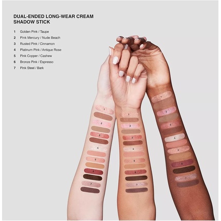 Тени для век Long Wear Cream Shadow Stick Pink Steel Bark для женщин 0,05 унций Bobbi Brown — фото 3