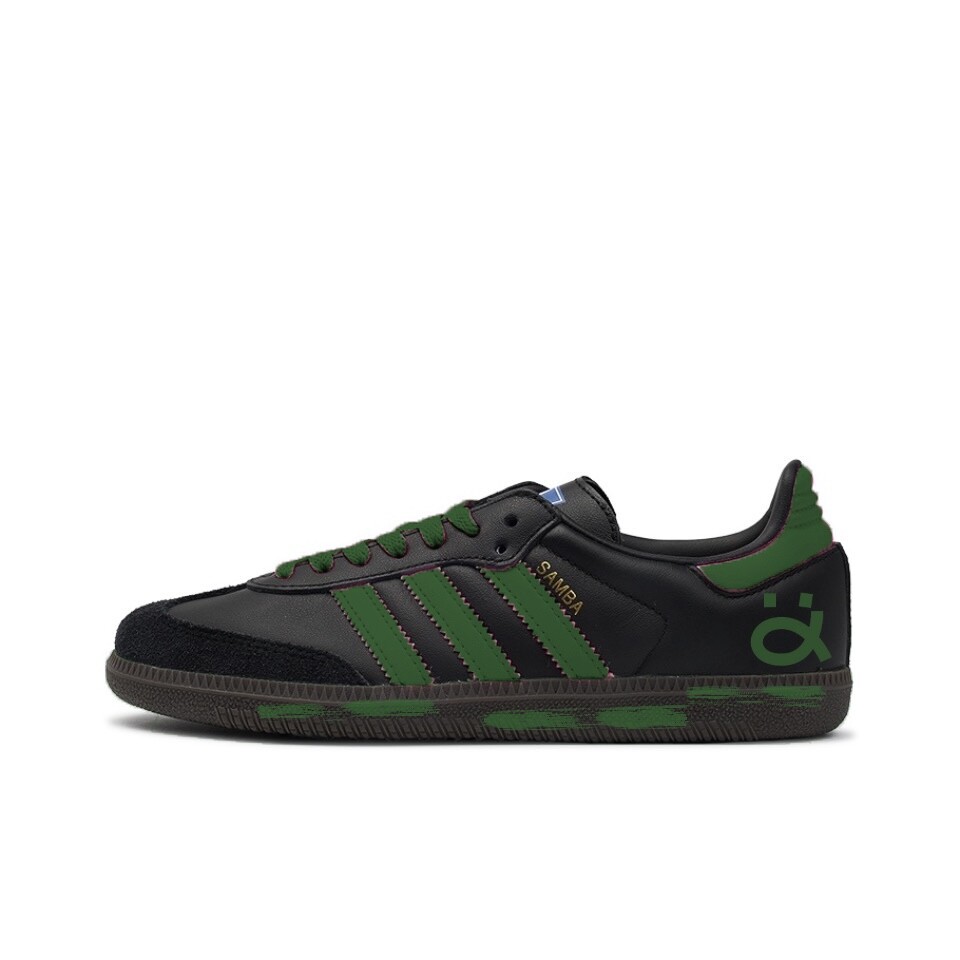 

Кроссовки для скейтбординга Samba Unisex Low-Top Black/Green Adidas Originals