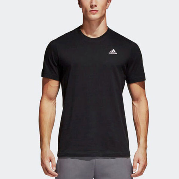 Футболка adidas Solid Color Logo Running Casual Short Sleeve Black, мультиколор — фото 3