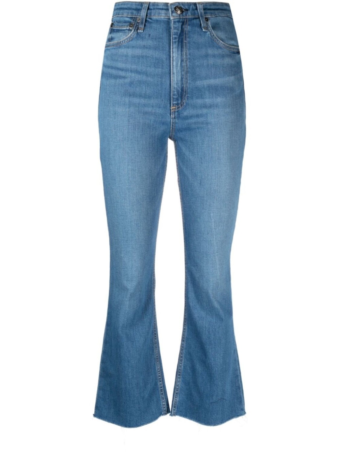 

rag & bone расклешенные укороченные джинсы Casey, синий