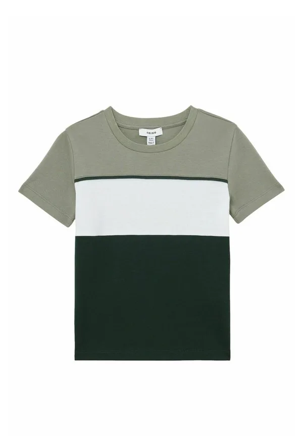 Футболка cole с цветовым блоком Reiss, Dark Green Sage Off White — фото 3